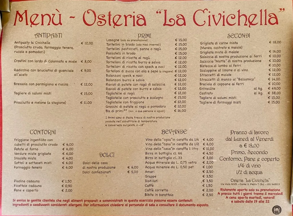 Menu_Osteria La Civichella_Castel San Pietro Terme_image_1