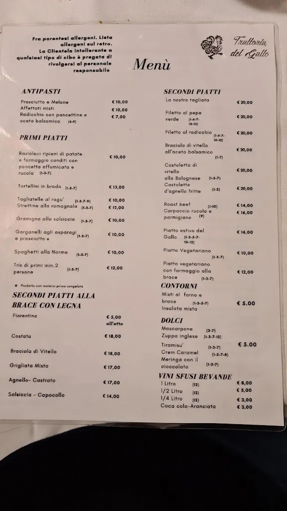 Menu_Trattoria Del Gallo_Castel Maggiore_image_1