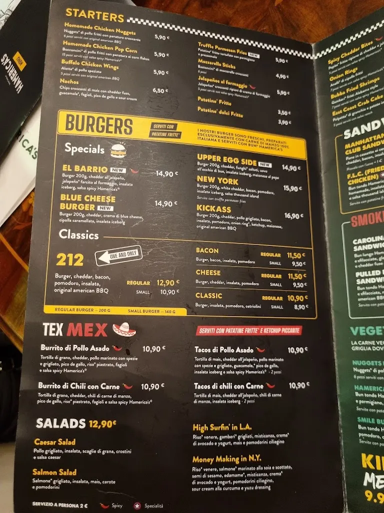 Menu_Hamerica's_Castel Maggiore_image_2