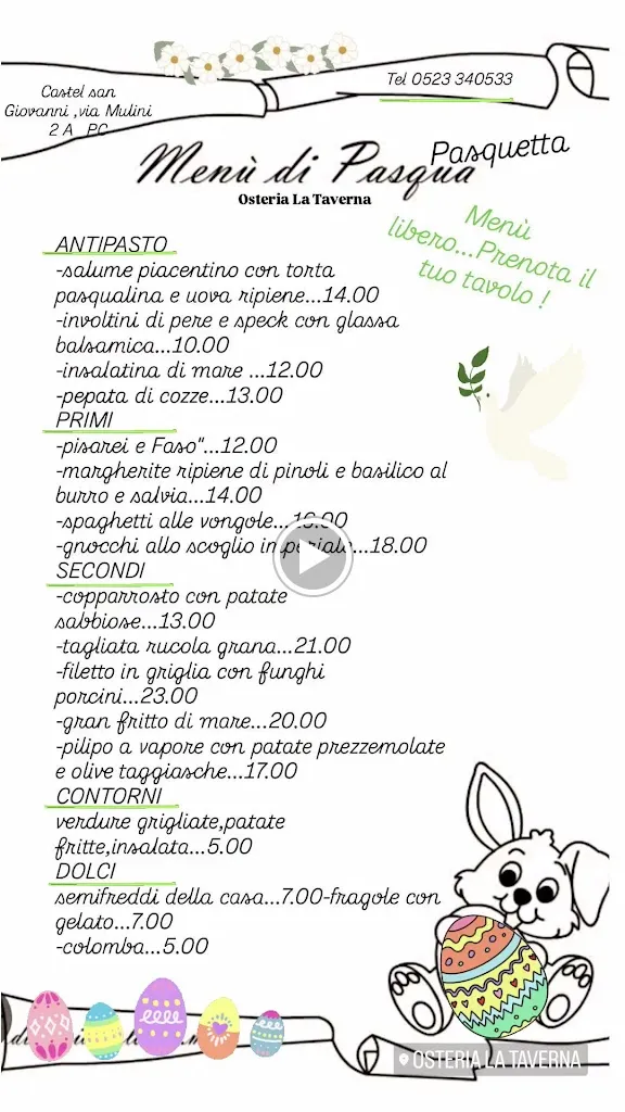 Menu_Ristorante Osteria La Taverna_Castel San Giovanni_image_1