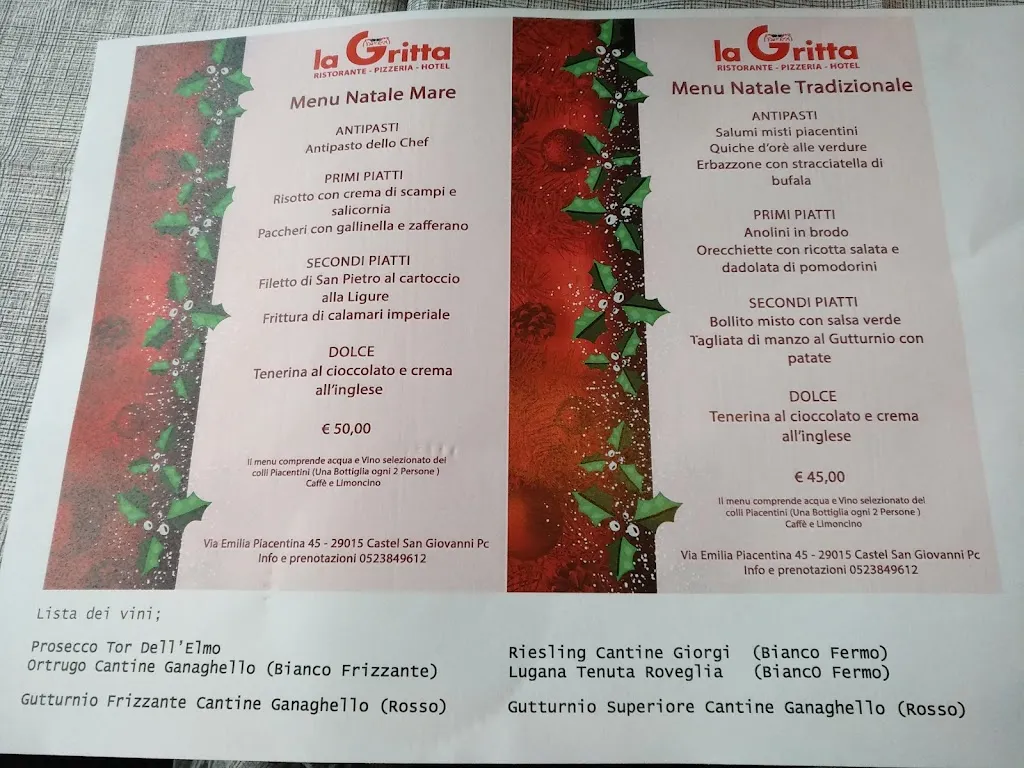Menu_LA GRITTA - Ristorante Pizzeria Hotel Specialità di Pesce e Carne_Castel San Giovanni_image_4