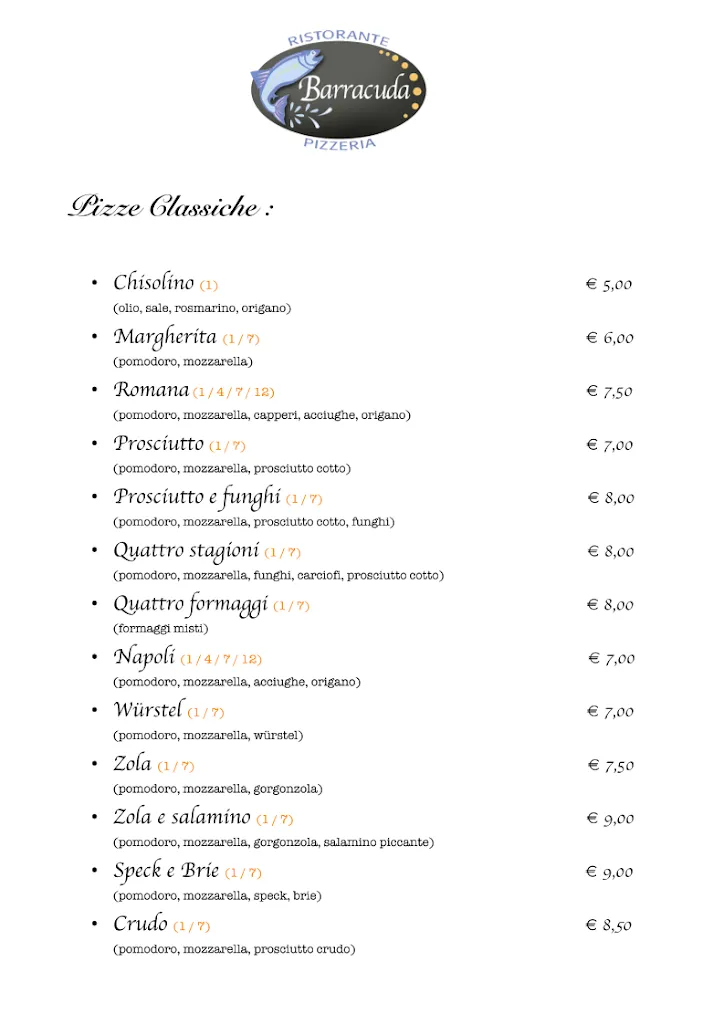 Menu_Pizzeria Restaurant Barracuda_Castel San Giovanni_image_3