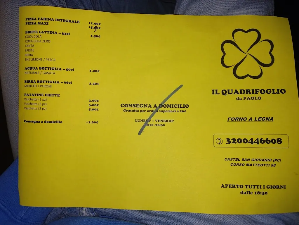 Menu_Pizzeria Il Quadrifoglio_Castel San Giovanni_image_2