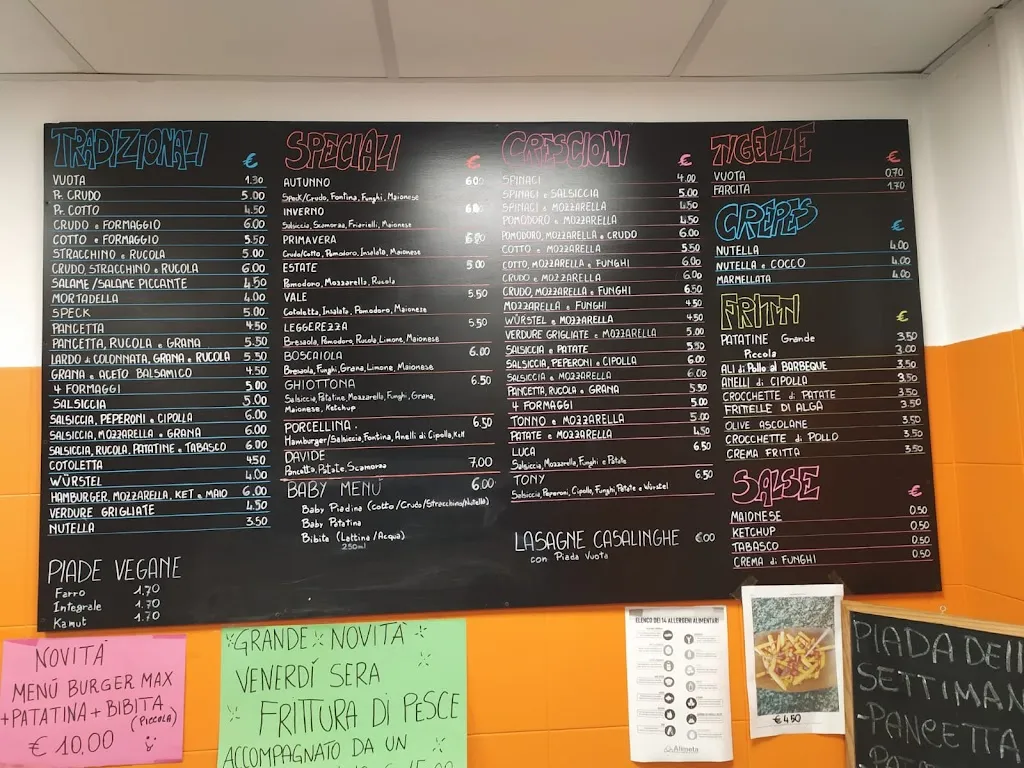 Menu_La Piadineria di Lory_Castelfranco Emilia_immagine_2