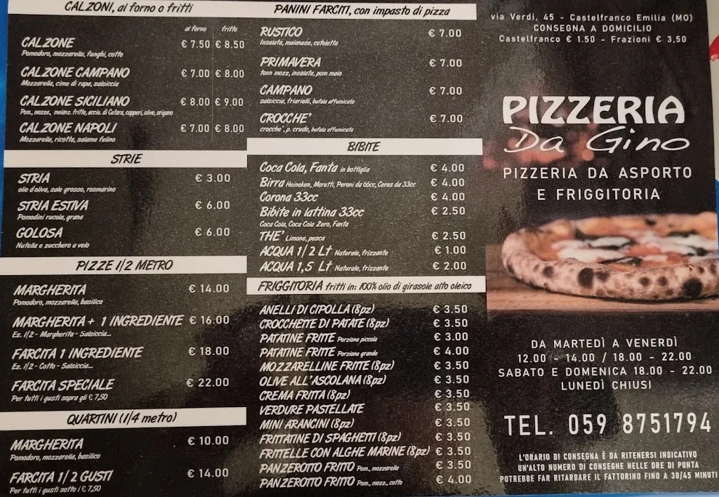 Menu_Pizzeria Da Gino_Castelfranco Emilia_image_1