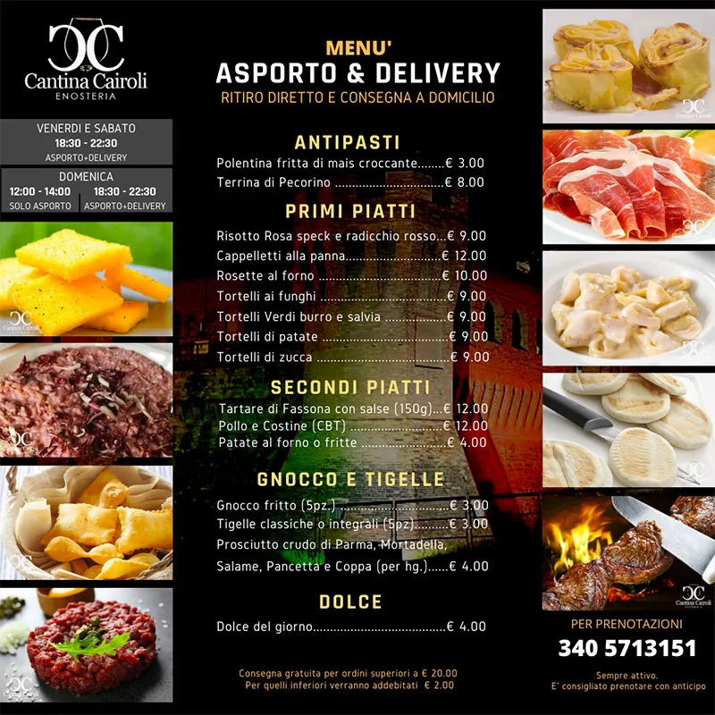 Menu_Cantina Cairoli | Enosteria_Castellarano_image_1