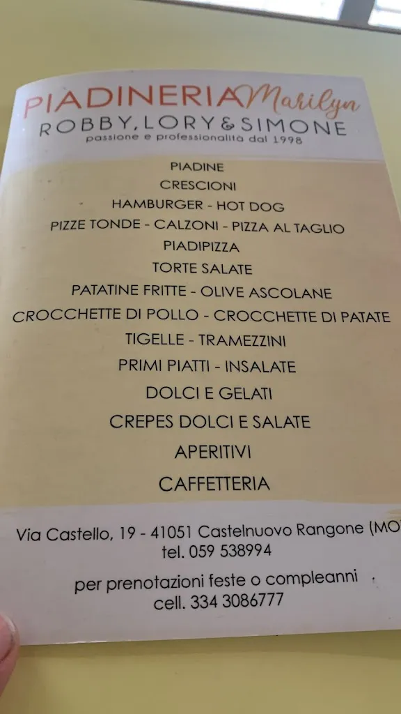 Menu_Piadineria Marilyn_Castelnuovo Rangone_immagine_1