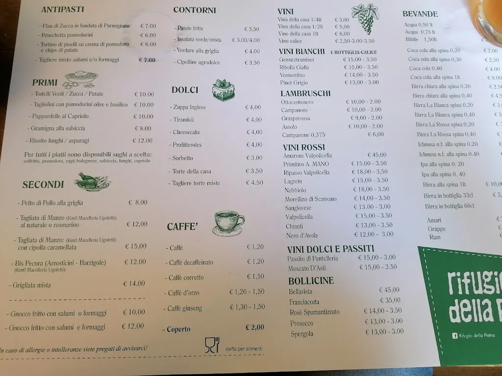 Menu_Il Rifugio della Pietra_Castelnovo ne'Monti_immagine_1