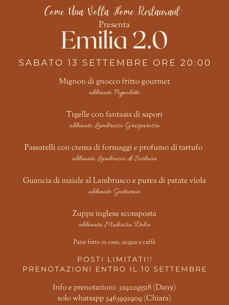 Menu_Come Una Volta Home Restaurant_Castelnovo ne'Monti_image_2