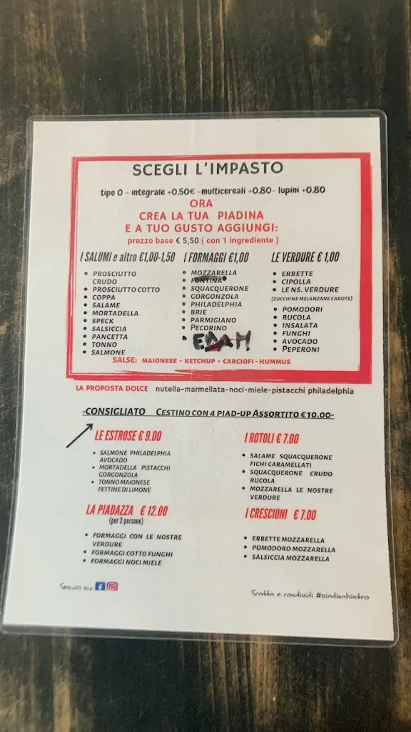 Menu_Piadina Bistrò_Cavriago_image_2