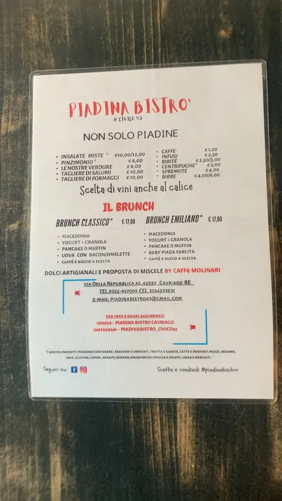 Menu_Piadina Bistrò_Cavriago_image_3