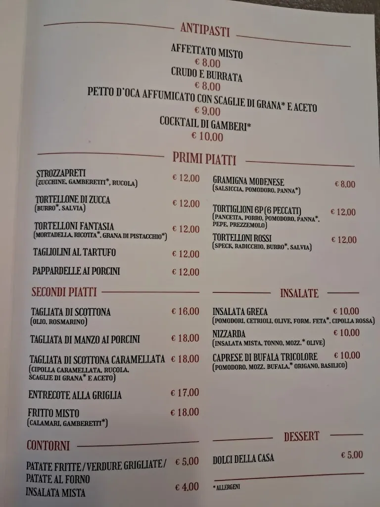 Menü_Osteria Del Giardino_Cavezzo_Bild_1