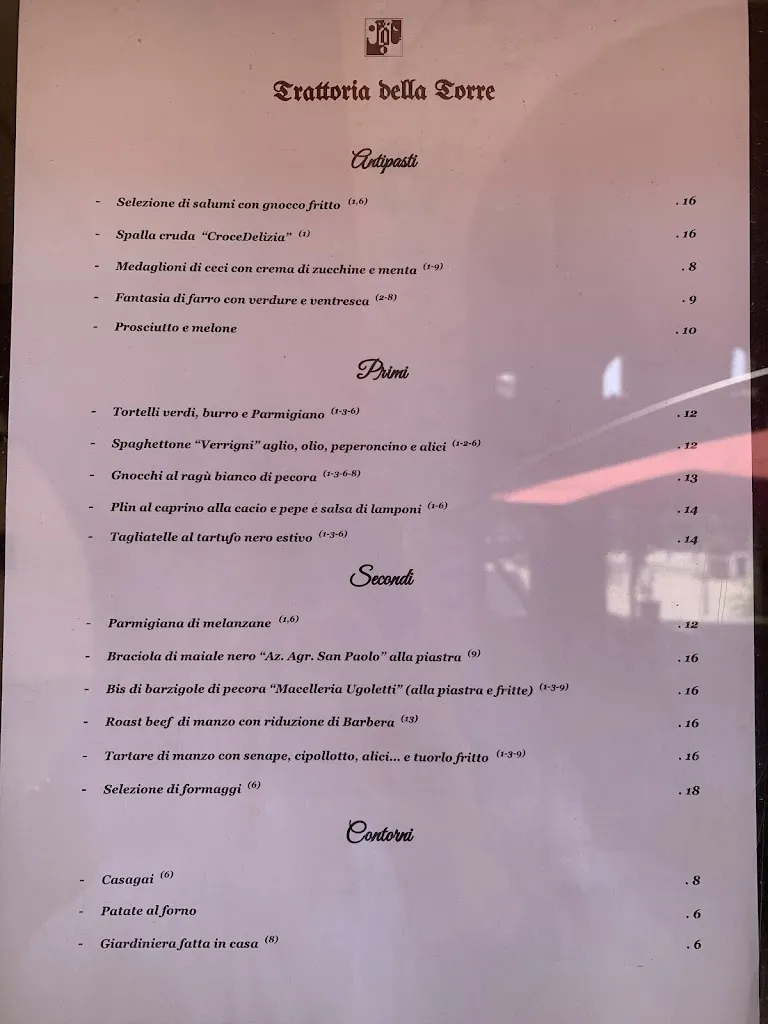 Menu_Trattoria Della Torre_Ciano d'Enza_image_1
