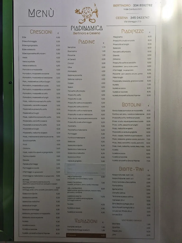 Menu_Il Giardinetto di Piadinamica di Pedrini Umberto_Cesena_image_1