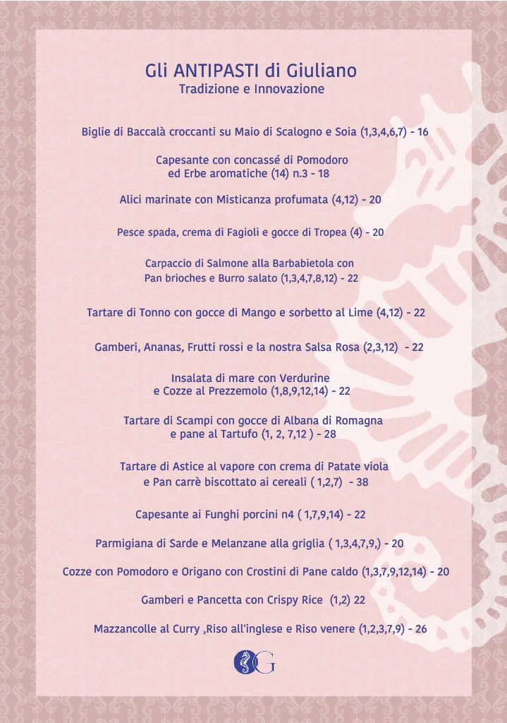 Menu_Ristorante Da Giuliano al Porto Canale_Cesenatico_image_1