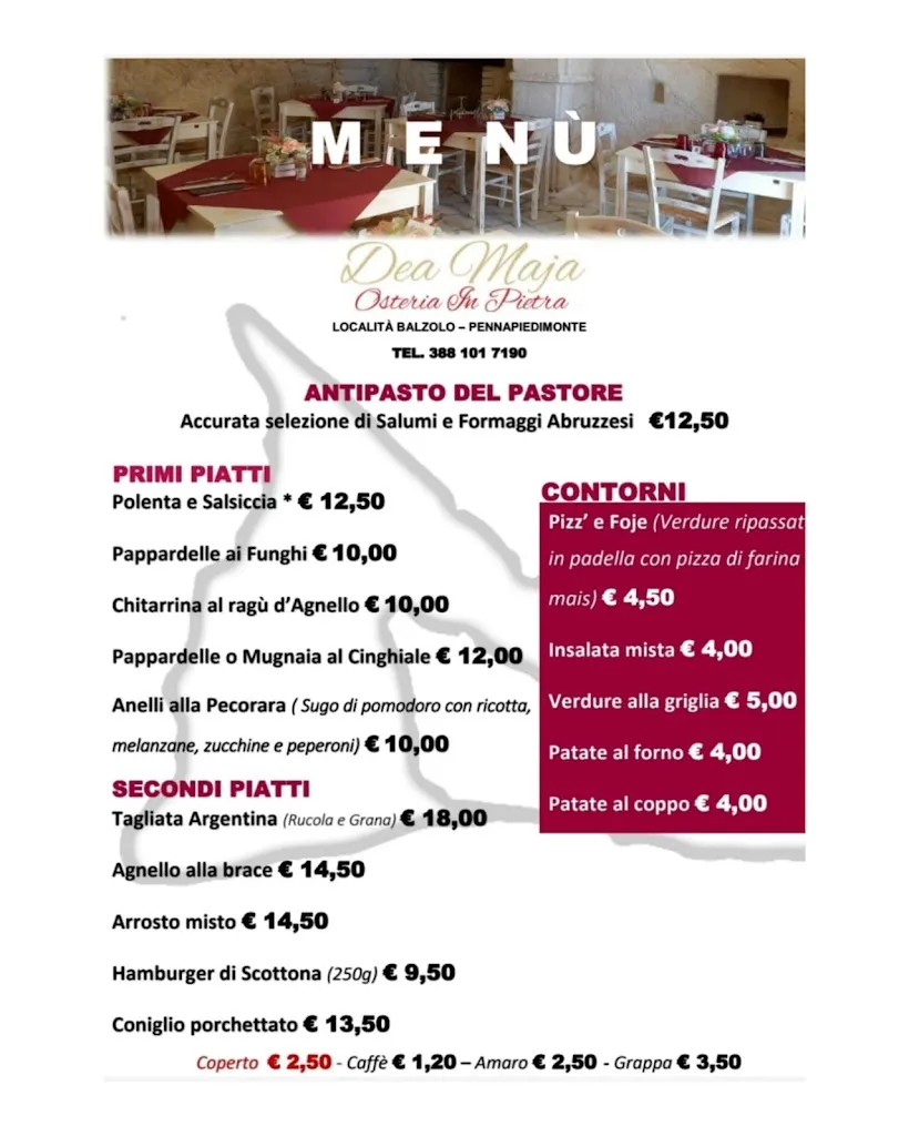 Menu_Dea Maja Cafè - Osteria in Pietra_Pennapiedimonte_image_1