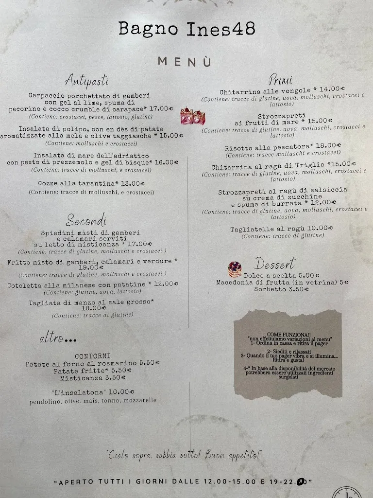 Menu_Ristorante - Bar - Bagno Ines 48_Cesenatico_image_4