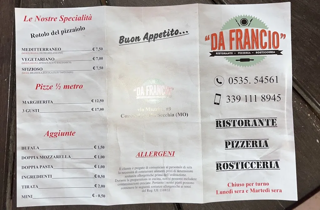 Menu_Cottocrudo di Senese Luca - Pizzeria ristorante gastronomia 