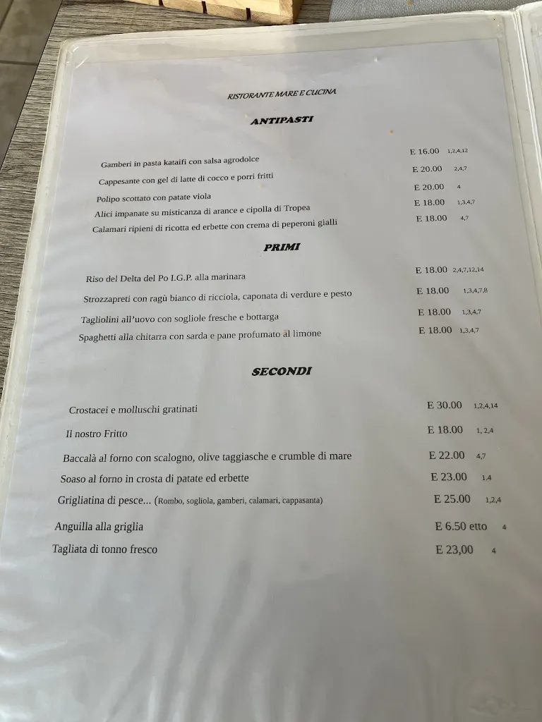 Menu_Ristorante Mare e Cucina_Comacchio_image_1