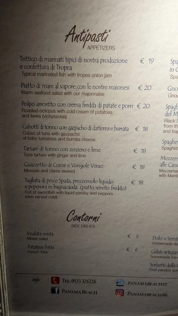 Menu_Panamabeach Ristorante & Spiaggia_Comacchio_image_4