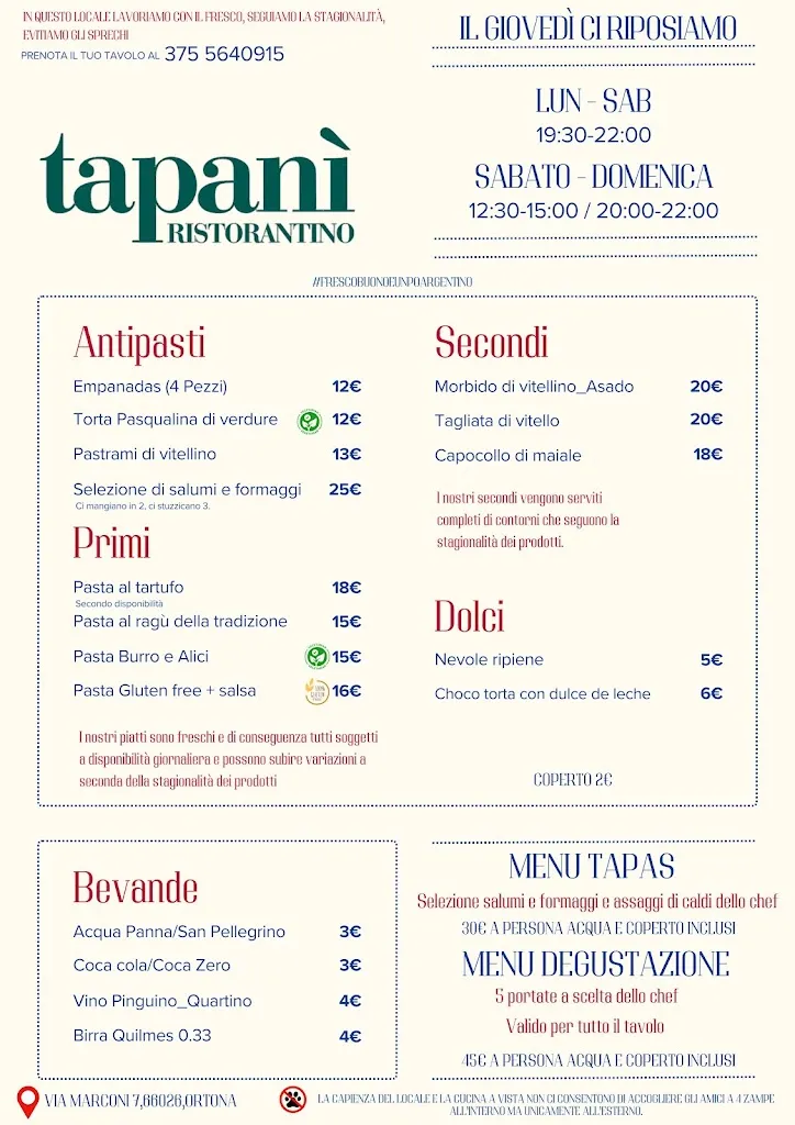 Menu_Tapaní ristorantino_Ortona_image_2
