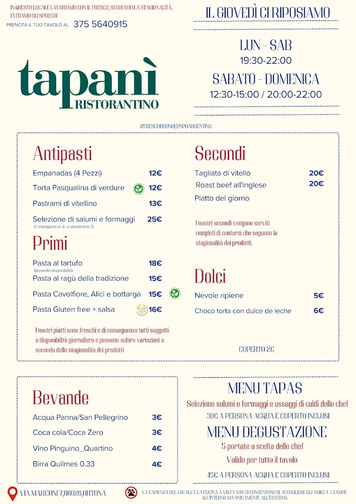 Menu_Tapaní ristorantino_Ortona_image_3