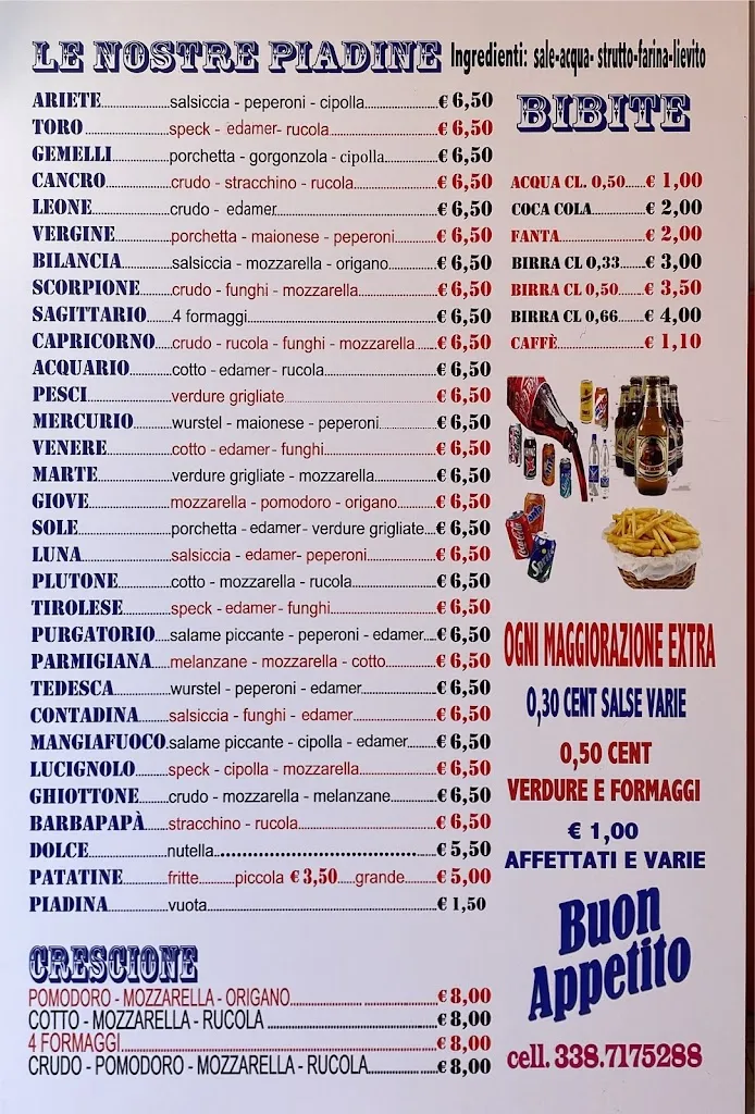 Menu_Piadineria La Siesta_Correggio_image_1