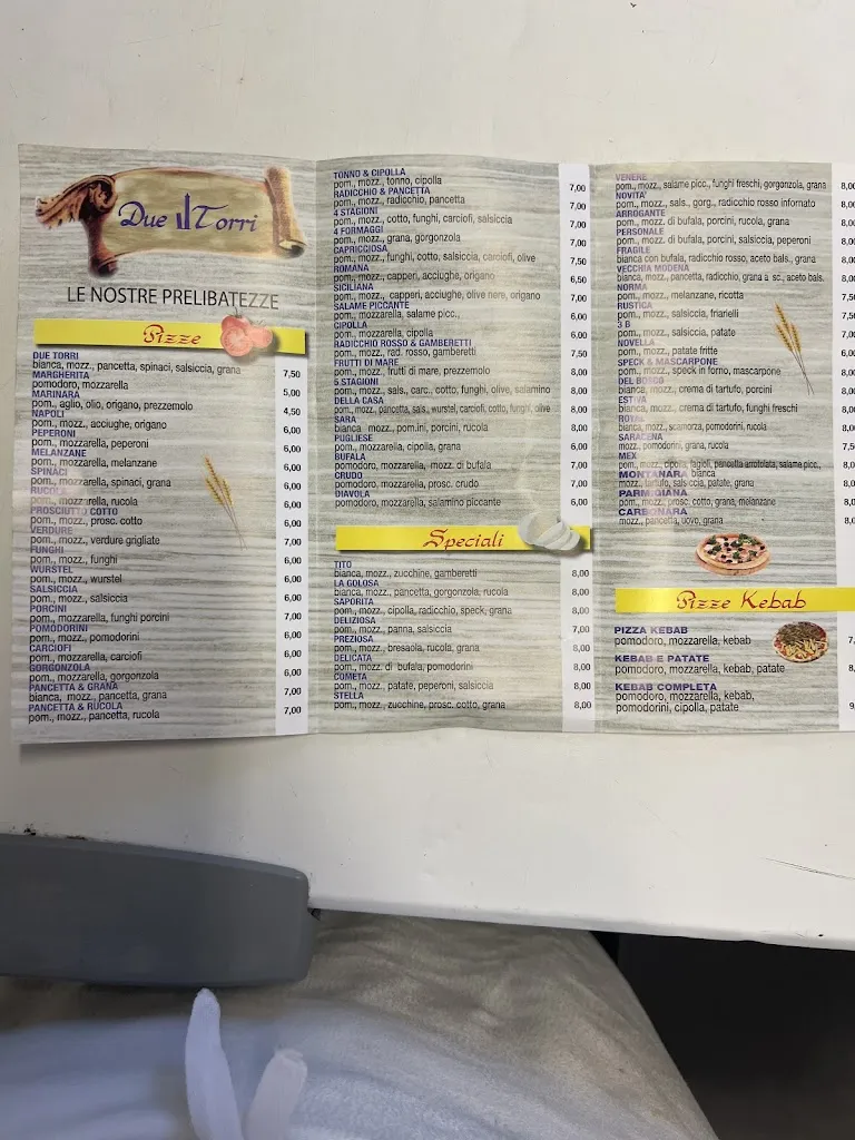 Menu_Pizzeria Due Torri_Crespellano_imagen_1