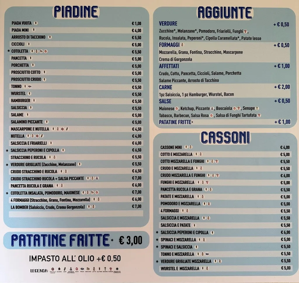Menu_La Piada Del Bomber Crevalcore_Crevalcore_immagine_1