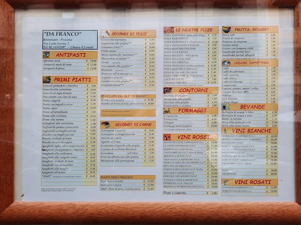 Menu_Pizzeria Trattoria da Franco_Farini_immagine_2