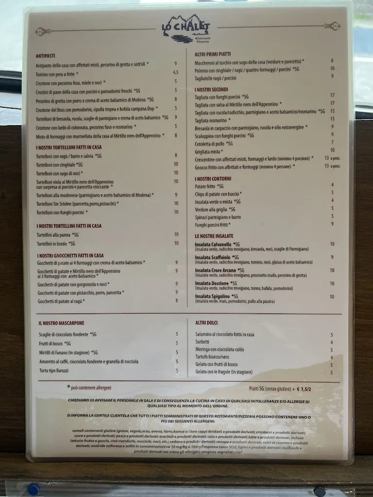 Menu_ristorante pizzeria Lo Chalet_Fanano_image_2