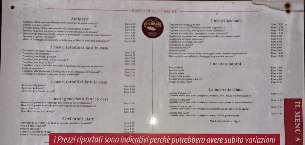 Menu_ristorante pizzeria Lo Chalet_Fanano_image_4