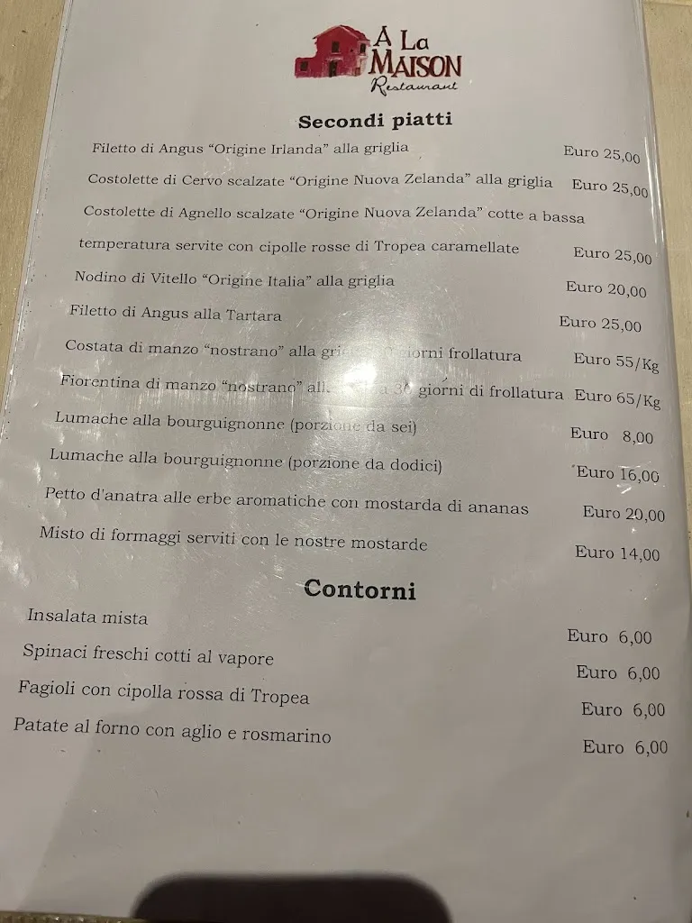 Menu_La Maison Restaurant_Fornovo di Taro_image_2