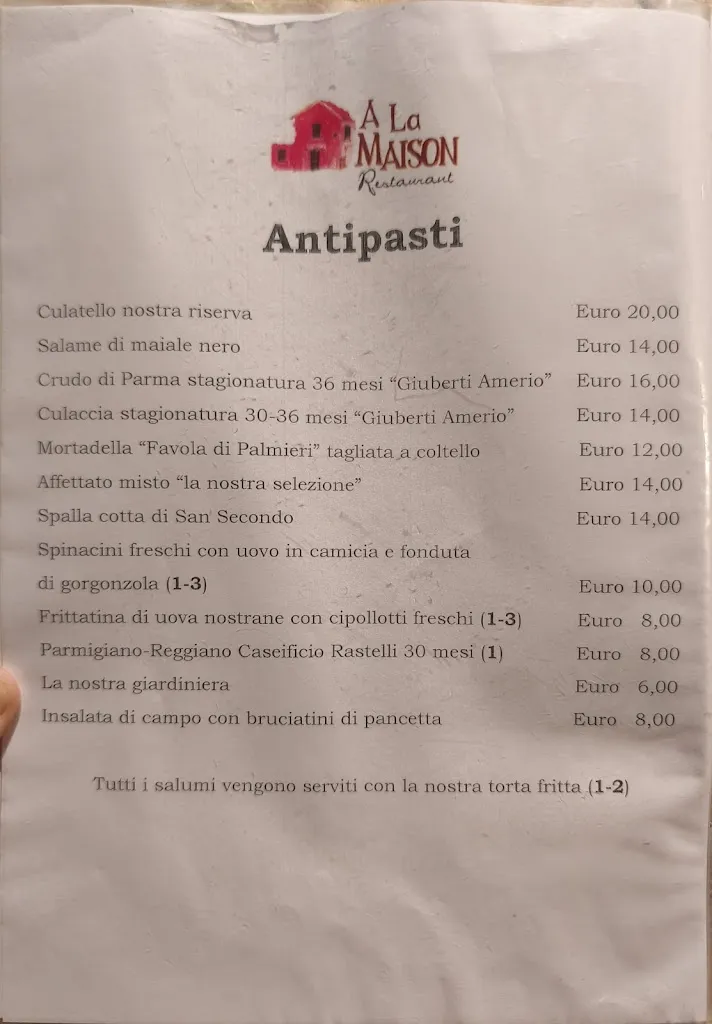 Menu_La Maison Restaurant_Fornovo di Taro_image_3