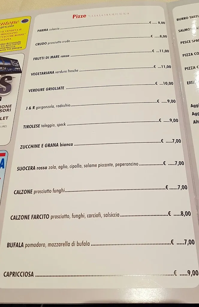Menü_Ristorante Pizzicorì_Guastalla_Bild_2