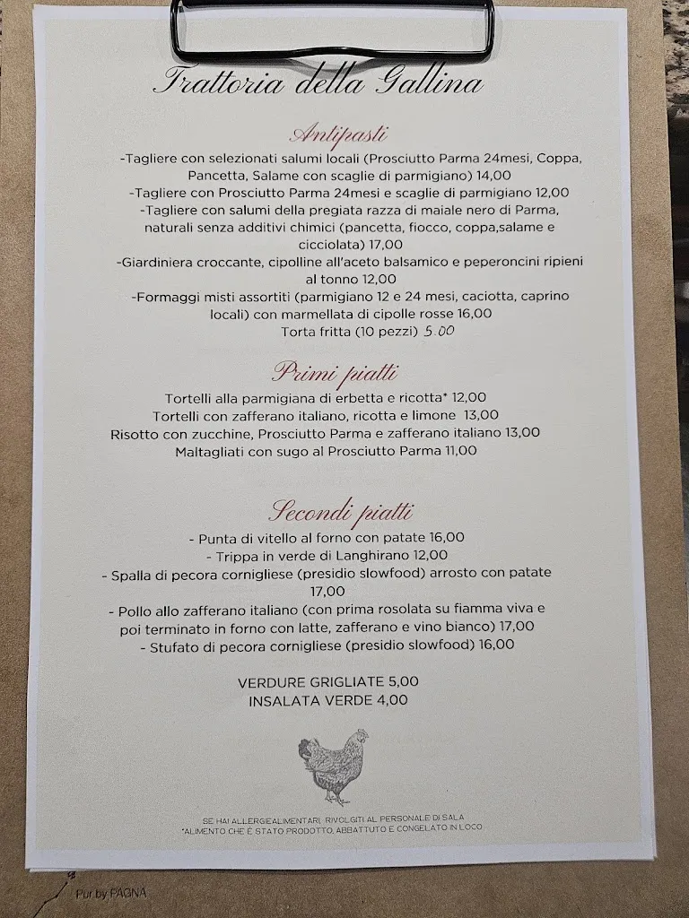 Menu_Trattoria della Gallina di Ravanetti Annarita_Langhirano_image_1