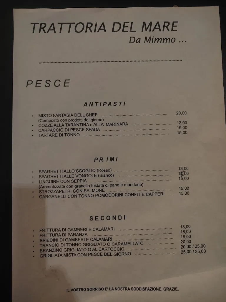 Menu_Trattoria del Mare da Mimmo_Lido Adriano_image_1
