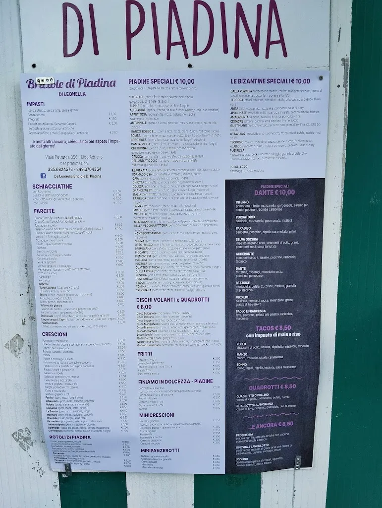 Menu_Da Leonella - Briciole di Piadina_Lido Adriano_immagine_1