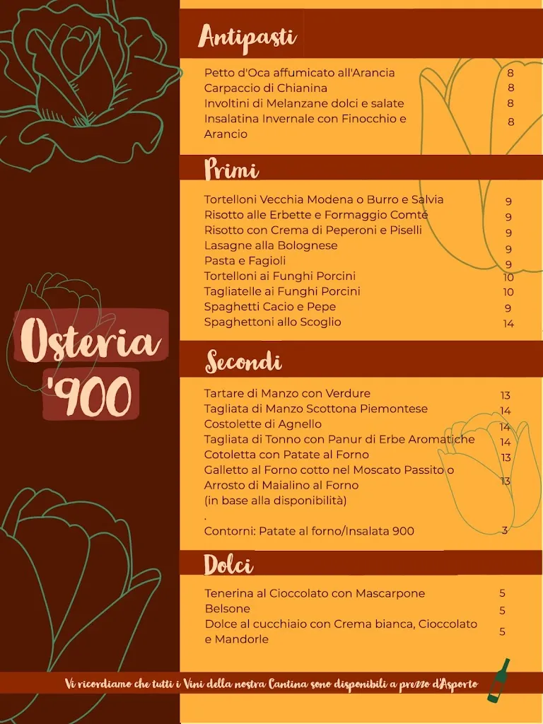 Menu_Osteria Novecento_Marano sul Panaro_image_1