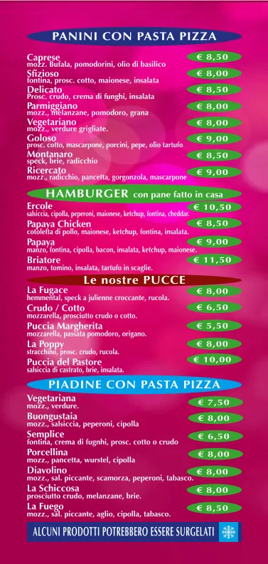 Menu_Pizzeria D'Asporto La Papaya Di Vignali James_Migliarino_immagine_1