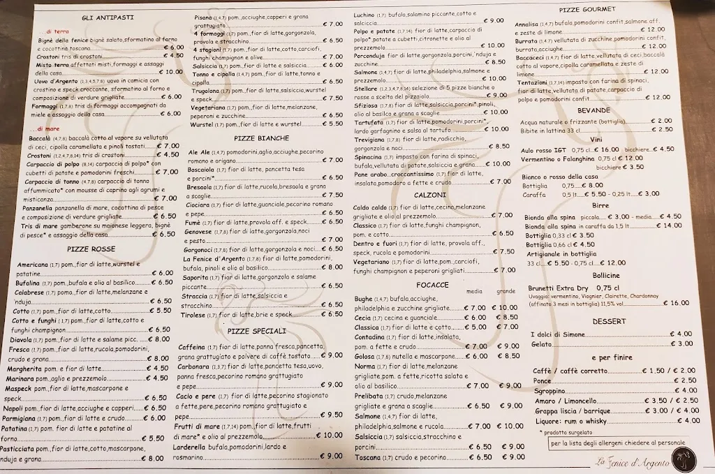 Menu_La Fenice d'Argento Pizzeria_Migliarino_image_3