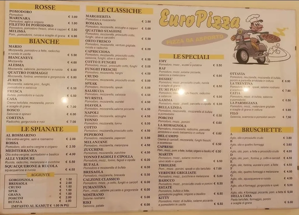 Menu_Euro Pizza di Dobjani Eqerem_Meldola_immagine_1
