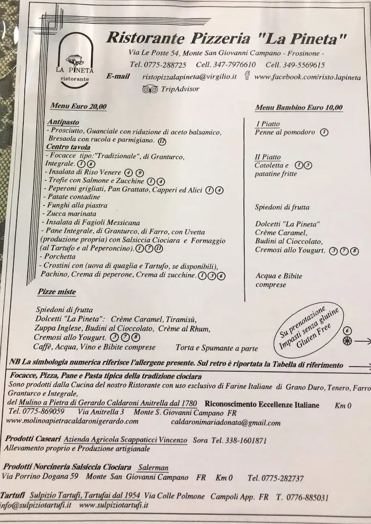 Menu_Ristorante Pizzeria 