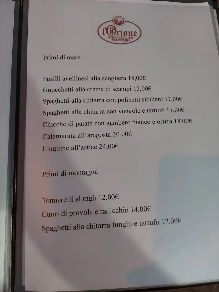 Menu_RISTORANTE ALBERGO L'ORIONE_Monte San Giovanni_image_1