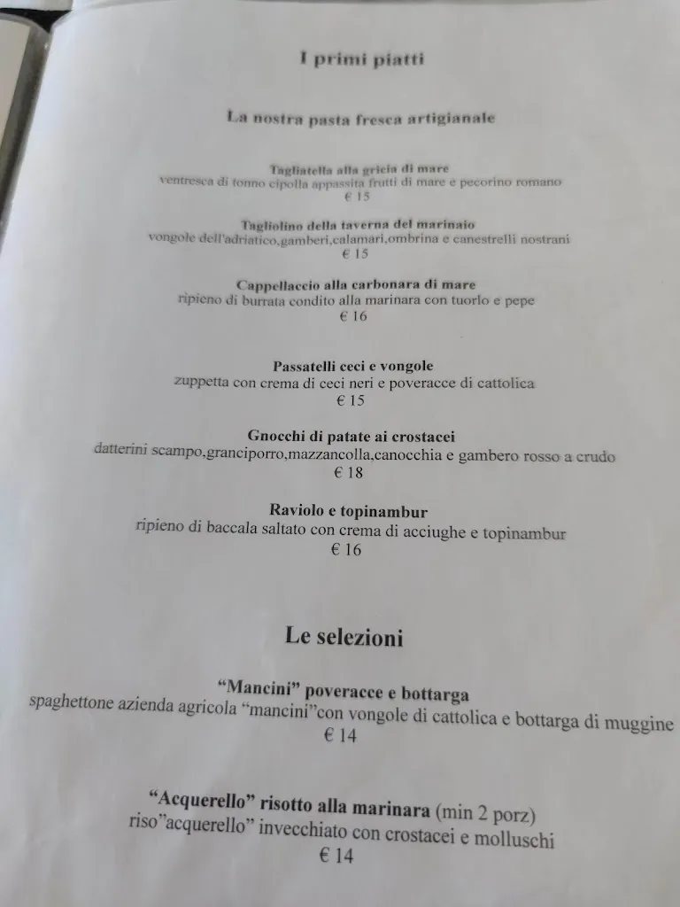 Menu_Ristorante Taverna del Marinaio_Misano Adriatico_immagine_1
