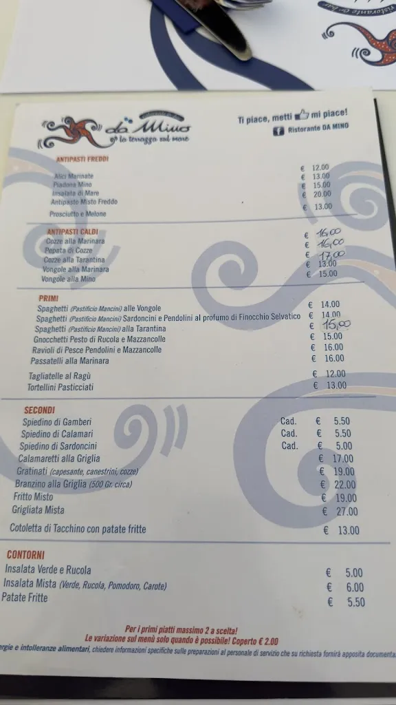 Menu_Ristorante Da Mino_Misano Adriatico_immagine_1