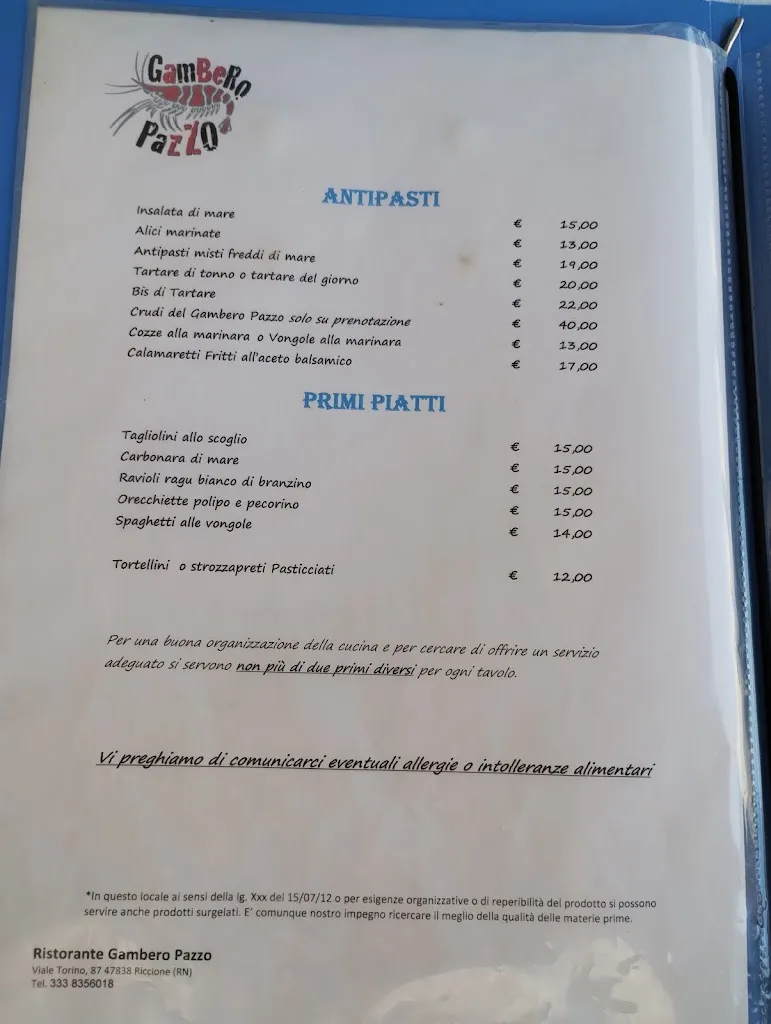 Menu_Ristorante di pesce Riccione Gambero Pazzo_Misano Adriatico_image_2