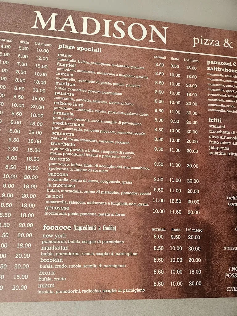 Menu_Madison - Pizza & Ristò _Montecchio Emilia_immagine_4