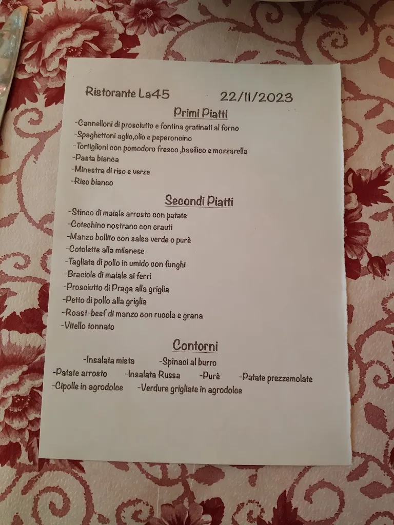 Menu_Ristorante Trattoria la 45_Niviano_image_4