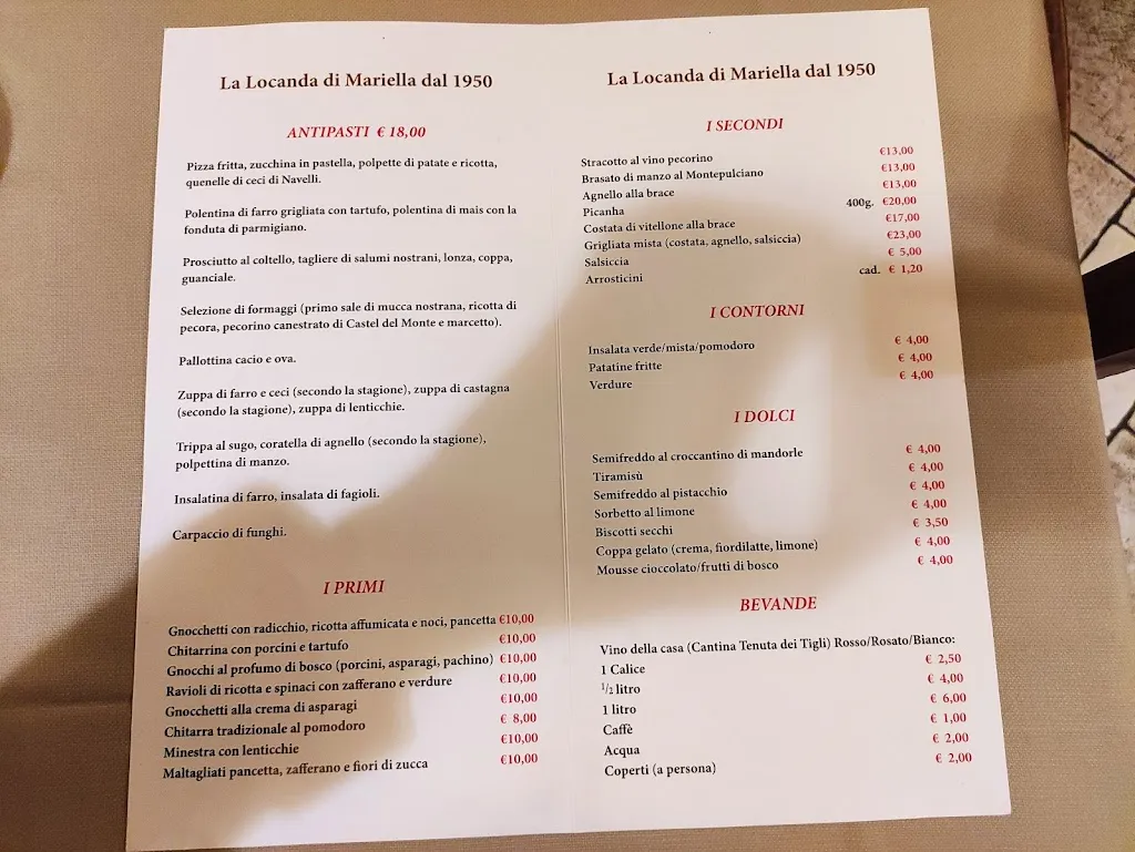 Menu_La Locanda di Mariella_Poggio Picenze_imagen_1